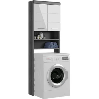xonox.home Scout Waschmaschinenschrank 63 x 191 cm Weiß/Rauchsilber Kunststoff