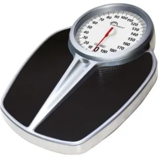 Little Balance Pro M 200, Mechanische Personenwaage, 200 kg, Schwarz, Silber, kg, Rechteck, Analog - Schwarz, Silber