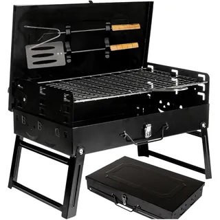 Five-Star Grill & Chill, Camping Grill, Mini Grill, Einweggrill - Holzkohlegrill, Campinggrill, Grill zum Mitnehmen, Kleiner Grill, Klappgrill, BBQ Grill, Koffergrill, model GC0015