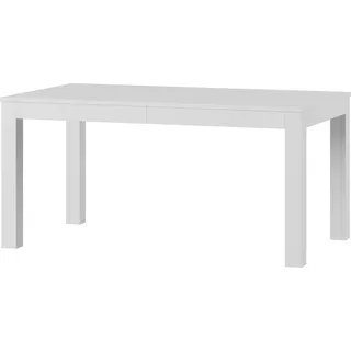 Furniture24 Tisch Küchentisch Esszimmertisch Esstisch WENUS Ausziehbar 160-300 cm Weiß Matt - Weiß