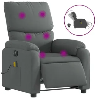 vidaXL Massagesessel Elektrisch Dunkelgrau Stoff - Grau