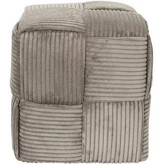 HOME DECO FACTORY Pouf Cord Geflochten Elegant Bequem Taupe | Textil, geflochtener Cord-Pouf, elegant und bequem, vielseitig, pflegeleicht, Wohn- oder Schlafzimmer, Taupe