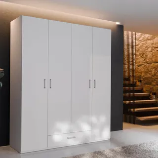 Forte Drehtürenschrank 4-türig 177,5 x 210,5 x 54,2 cm Weiß