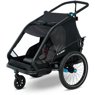 Cube Kinderanhänger Double CMPT schwarz 2024