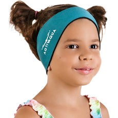 AqtivAqua Schwimm-Stirnband - Schwimm-Ohrenschutz - Schwimm Ear Band für Kinder & Erwachsene, Männer & Frauen, Kleinkinder - Haar-Schutz - hält die Ohrstöpsel im Ohr (Grün, X-Large)