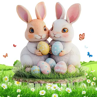 xinrongda Osterdeko Outdoor, Gartenstecker Osterhasen Ostern Deko, Frühlingsdeko Draußen, Gartenstecker Frühling Osterdeko Outdoor, Acryl Ostern Hase Garten Stecker für Draußen und Drinnen Gartendeko