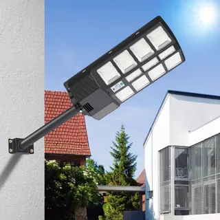 Jopassy Straßenlaterne Außenlampe Straßenlampe 400 LED mit Bewegungsmelder Solar 400W 6500K - Schwarz