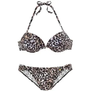 LASCANA Push-Up-Bikini Damen braun-bedruckt Gr.32 Cup A