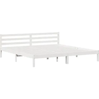 vidaXL Bettrahmen Weiß 225,5 x 205,5 x 69,5 cm Massivholz Kiefer - Weiß