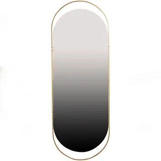Livetastic Wandspiegel , Messingfarben , Metall, Glas , rechteckig , 60x168x1 cm , senkrecht und waagrecht montierbar , Garderobe, Garderobenspiegel