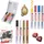 750 Glanzlackmarker Set - schwarz, gelb, pink, hell-blau, weiß, gold, silber, kupfer - 8 Stifte - Rundspitze 2-4mm - Lackstift für Glas Stein Holz Kunststoff Papier - wasserfest, stark deckend