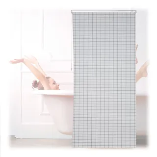 Relaxdays Duschrollo 120 x 240 cm weiß/schwarz