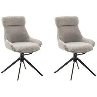 MCA Furniture Esszimmerstuhl PELION 4 Fuß Stuhl in Stoff Vintagelook lichtgrau