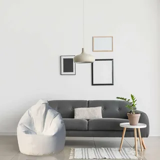 Talamo Eleganter Sitzsack, Weiß, Maße: 80 x 120 x 80 cm