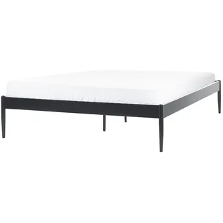Beliani Bett mit Lattenrost 160x200 cm Schwarz Metall , 160x200 cm , Schlafzimmer, Betten
