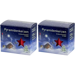 Pyramidenkerzen, 14 mm, rot, 24 Stück (2 Packungen)