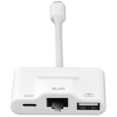 Bild von 3in1 Hub Lightning auf Ethernet, USB-A und Lightning, weiß