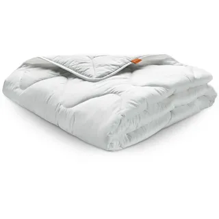 Bettdecke 200 x 200 cm, Ganzjahresdecke, 100% Mikrofaser, Allergiker geeignet, sleepling Basic 100 - Weiß