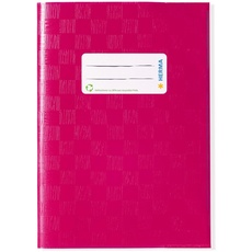 Bild Heftumschlag mit Baststruktur pink Kunststoff DIN A5