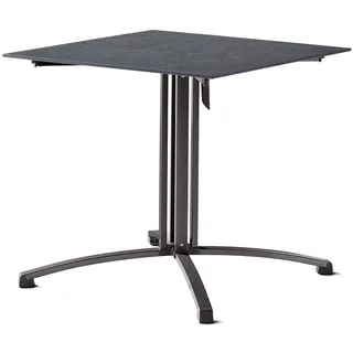 SIEGER Gastro-Tisch mit Säulenklapp-Gestell und Polytec® Platte, Gestell eisengrau, Platte Schiefer anthrazit