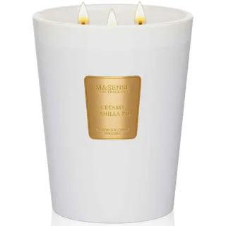 Extra große Duftkerze Vanille M&SENSE 990g 150 Std. Brennzeit, 3-Docht natürliche Aromatherapie Kerze stark duftende lang anhaltende, Geschenk Kerze und Heimdekoration, Geschenke für Frauen