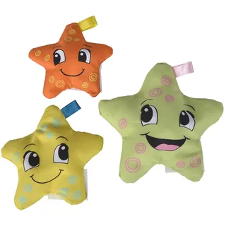 Simba 104010071 - ABC weiche Seesterne, Babyspielzeug, Stoff Sterne mit Styropor gefüllt, 3 Teile, ab 6 Monaten