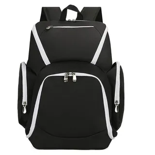 Sportrucksack mit Schuhfach und Ballfach Schwarz-Weiss 32x19x45cm