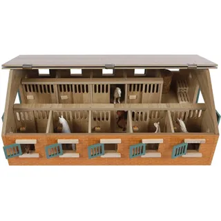 Kids Globe Farming Reiterhof Bauernhof Pferdestall 1:32 mit 9 Boxen