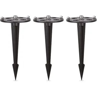 linovum 3er Set rostfreier Universal Erdspieß für Außenleuchten, Wegeleuchten - Befestigung für Pollerleuchten - robust & wetterfest