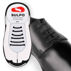 SULPO Schnürsenkel für Schnürhalbschuhe - Ohne Binden - Elastische Silikonschnürsenkel – Schuhsenkel für – Herren Gummischnürsenkel