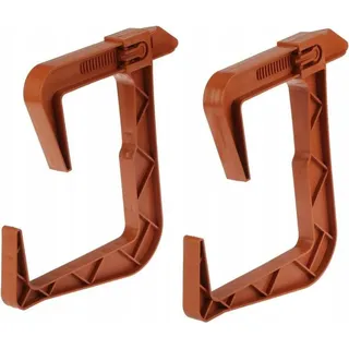 2x Blumentopf- und Balkonkastenhalter braun Aufhänger - Braun