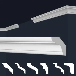 MARBET DESIGN Stuckleisten XPS Styropor weiß - Deckenleisten Deckenabschlussleisten E-Leisten - (Innen- & Außenecke E-23)
