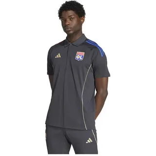 Adidas Olympique De Lyon Tiro 25 Competition Kurzarm-poloshirt - Carbon / Hazy Beige - M