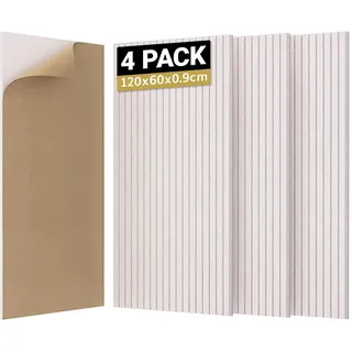 TONOR 4 Pack Akustikpaneele selbstklebend, 120x60x0.9 cm Schalldämmung Schallschutz wand Schallschutzplatten Akustikplatten, Akustische Behandlung und Wanddekoration für Studio Büro, Helles Kamel