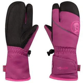 TROLLKIDS Skihandschuhe TROLLKIDS "KIDS TROLL 3 FINGER GLOVE", Damen, Gr. 457Y8Y, bright berry, light magenta, Obermaterial: 100% Polyester. Futter: 100% Polyester. Wattierung: 100% Polyester, Handschuhe Skihandschuhe