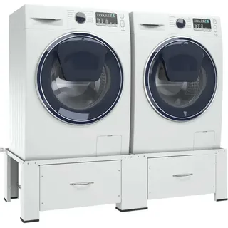 vidaXL Doppel-Untergestell für Waschmaschine und Trockner Weiß - Weiß