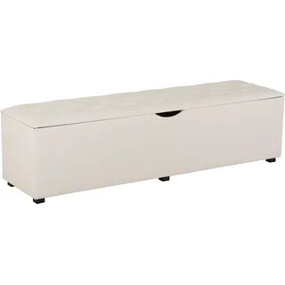 Home Affaire Hockerbank »Knobbed«, Hockerbank mit Stauraum, Breite 120 cm und 160 cm, weiß