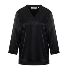 Viscose Shirt Bluse in schwarz unifarben, schwarz, 40