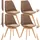 Esszimmerstuhl Linares Strukturstoff braun 4er Set