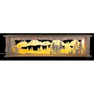 Schwibbogen-Unterbau/Raumleuchte Wald (50x12x10cm) von RATAGS Holzdesign - Naturbelassen