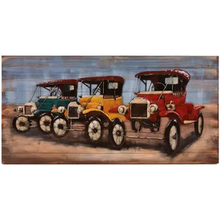 Metallbild , Multicolor, Naturfarben , Holz, Metall , Spießtanne,Spießtanne , Hartholz , rechteckig , 140x70x5 cm , 3D-Effekt, einfache und schnelle Anbringung , Bilder & Rahmen, Bilder, Holz & Metallbilder