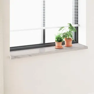 Fensterbank Marmorstruktur 140 x 35 x 4,5 cm PVC - Grau