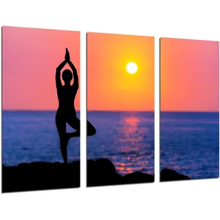 DKORARTE Modernes Foto-Bild, Sonnenuntergang, Yoga, Meditation, Namasté, 97 x 62 cm, Ref. 27408