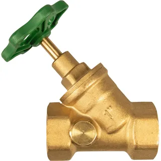 CORNAT Absperrventil mit Entleerung 1 Zoll – Messing Schrägsitzventil – Innengewinde beidseitig – DIN/EN Norm – Sanitär Zubehör