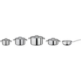 Spring Topf-Set FINESSE2+, 5-teilig, Mehrschichtige Edelstahl Töpfe mit Deckel, Backofengeeignet, Innenskalierung, Kochtopf Ø 16, 20, 24 cm, Bratentopf Ø 20 cm, Sauteuse Ø 16 cm