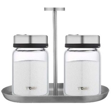 Salz- und Pfefferstreuer mit verstellbaren Gießlöchern, 150 ml 2er-Set mit Ständer