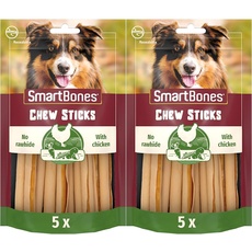 SmartBones Kausticks - Hundesnack mit Huhn und Gemüse, Kaustangen mit weicher Textur, ohne Rohhaut, 5 Stück (Packung mit 2)