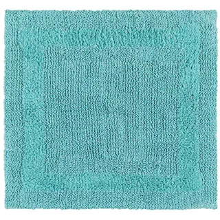 Homescapes Duschvorleger 50/50 cm, 100% Baumwolle, wendbar , Hellblau , Textil , Uni , Quadratisch , 50x50 cm , Heimtextilien, Badtextilien, Badematten