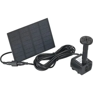 Decdeal Solar Teichpumpe 6V 1.2W Springbrunnen Bürstenlose Wasserpumpe 160L / H für Teich Steingarten Garten