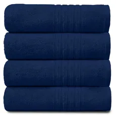GC GAVENO CAVAILIA Weiche Handtücher für Badezimmer, ägyptische Baumwolle, sehr wasserabsorbierend, 4 Stück, Waschlappen, Marineblau